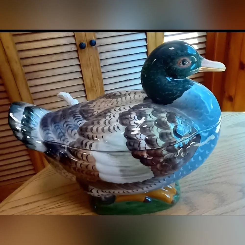 Italian Duck Tureen With Laddle 14